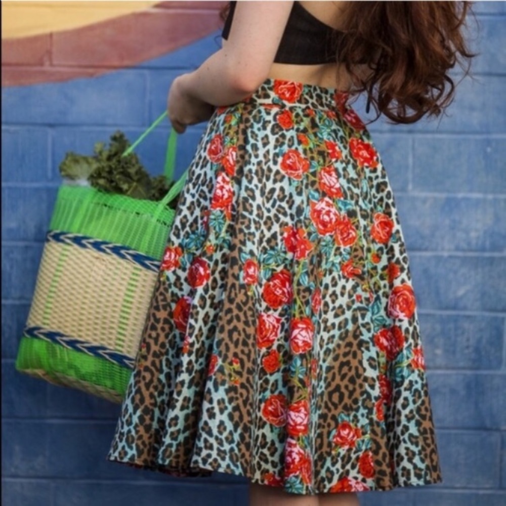 NWT Leopard print high-rise midi skirt, USA made